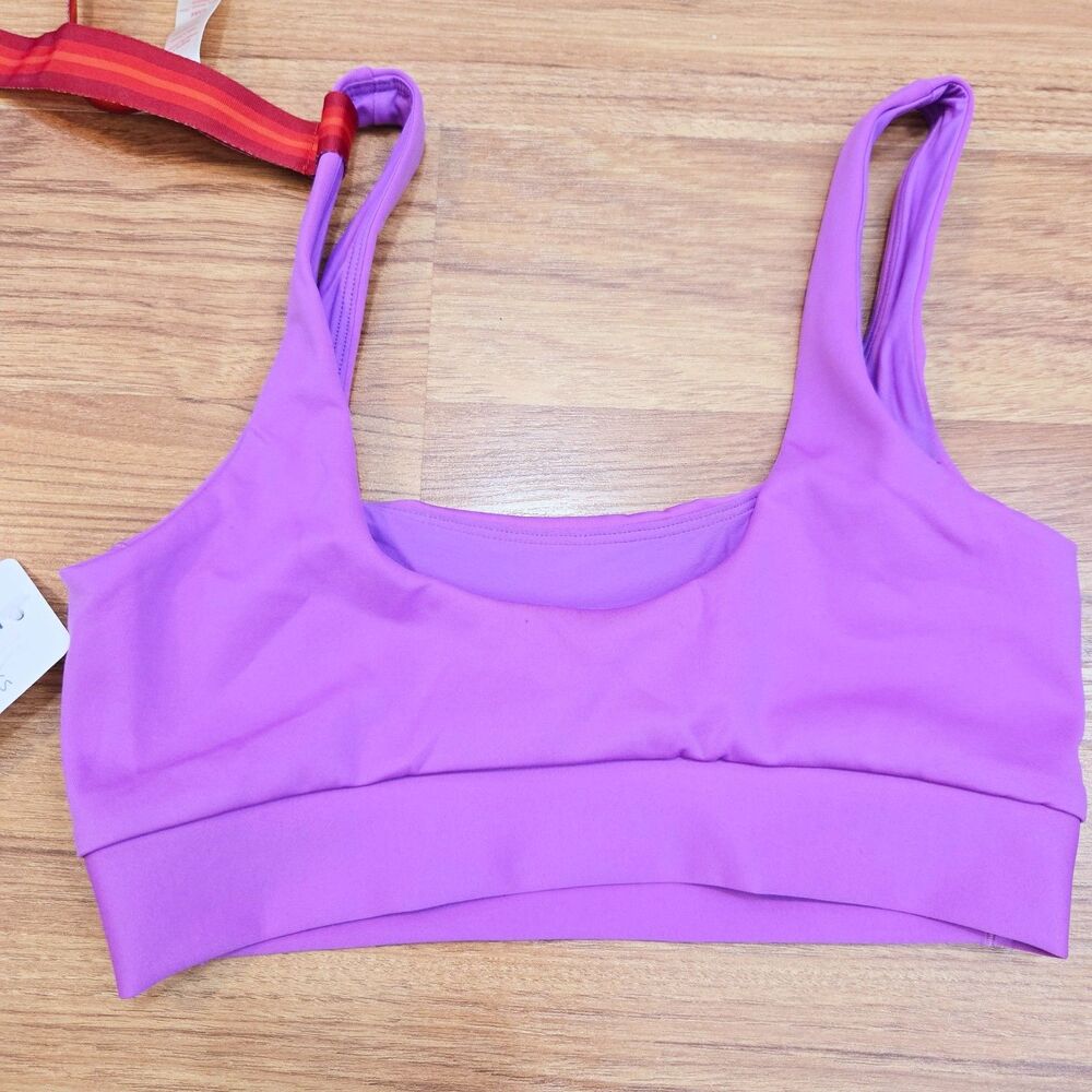 NEW Left On Friday Double Scoop Bikini Top XS Punch Fuchsia Pinup Beach Swimsuit - Picture 4 of 7